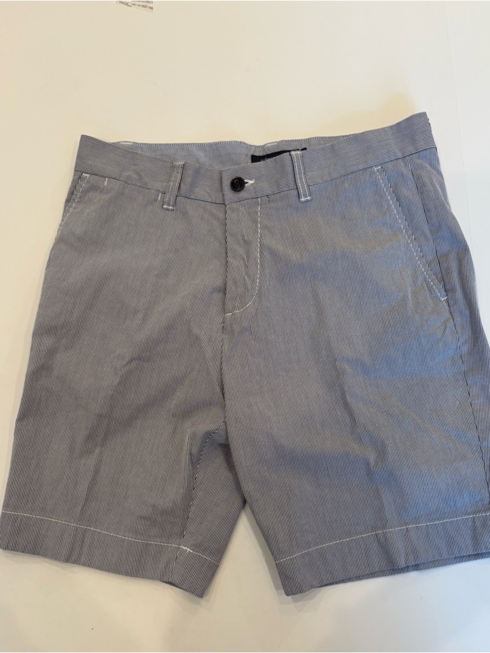 Tommy Hilfiger Men's Blue Pinstripe Flat Front Shorts